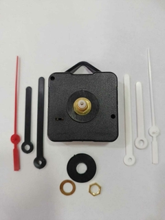 Máquina Contínua de Relógio de Parede Eixo Intermediário Com Rosca e Com Alça (18,5mm) - Ponteiros Branco ou Preto.