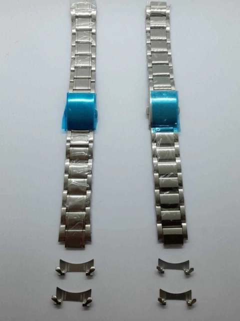 Pulseira Prata de Aço Com Terminal (18mm e 20mm)