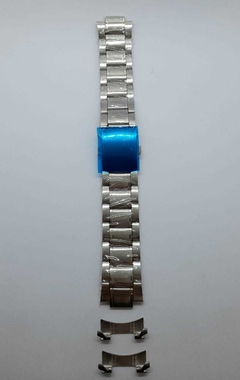 Pulseira Prata de Aço Com Terminal (22mm)