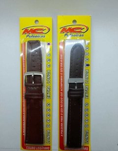 Pulseira de Couro MC - Marrom EXTRA LONGA (18mm ao 26mm)
