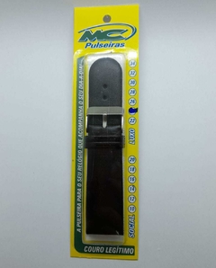 Pulseira de Couro MC - Preta lisa (24mm)