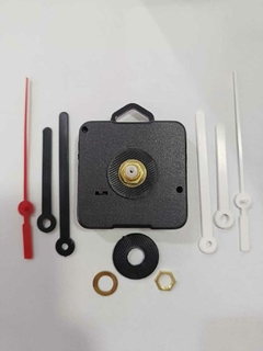 Máquina Super de Relógio de Parede Eixo Medio Com Rosca e Sem Alça (16,5mm) - Ponteiros Branco ou Preto.