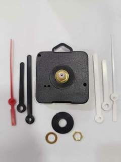 Máquina Tic-tac de Relógio de Parede Eixo Intermediário Com Rosca e Com Alça (18,5mm) - Ponteiros Branco ou Preto.