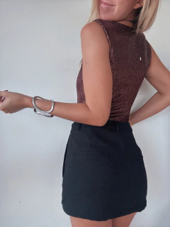 BODY ANGELICA ESCOTE CUADRADO - CHOCOLATE - Juana Catalana