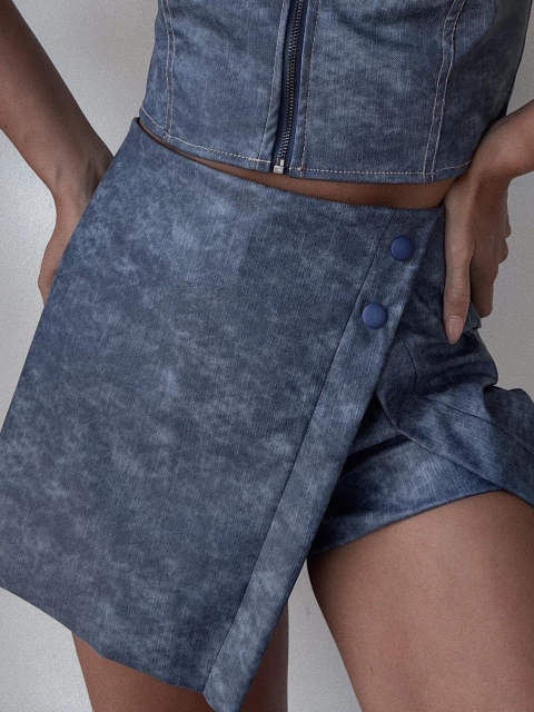 SHORT POLLERA MELÉ DENIM - comprar online