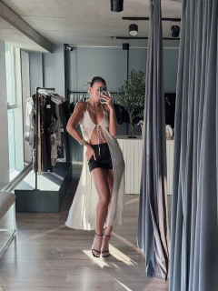 TOP VESTIDO TEXTURADO ISABELLA - BEIGE - comprar online