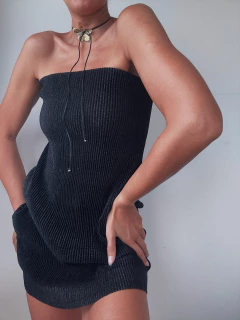 VESTIDO STRAPLESS ALLEGRA - NEGRO - tienda online