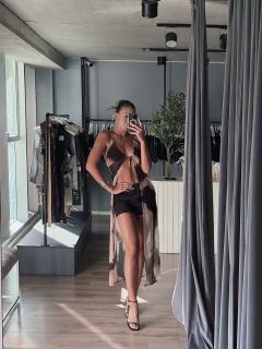 Imagen de TOP VESTIDO MAGUIE - BEIGE Y CHOCOLATE