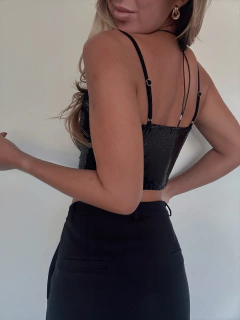 TOP BUCHE LENTEJUELAS - NEGRO - Juana Catalana