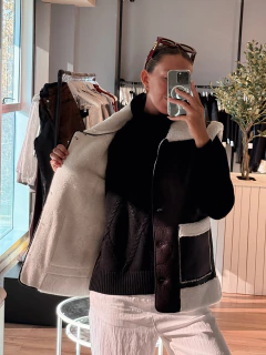 CHALECO SOFIA - NEGRO CON BLANCO