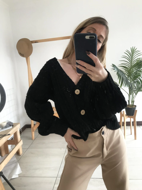 Cárdigan Abril Negro