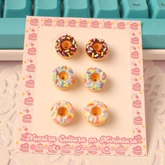 Mini Donuts | 3 Pares | Aretes | Earrings