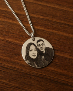 Foto Medalla Redondo grande | Plata 925 Personalizado | Joyas con Grabado - 3 cm