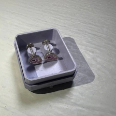 Aritos Abridores de Plata 925 - Abridores de zapatilla rosa-ABM68 - Mirame Un Instante