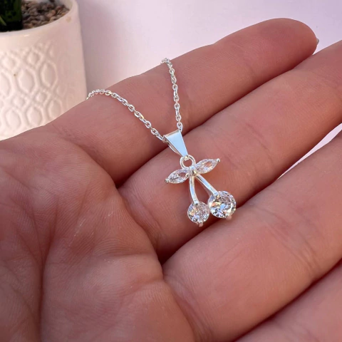 Dije cereza de cristal en plata 925 - DIES015 - comprar online