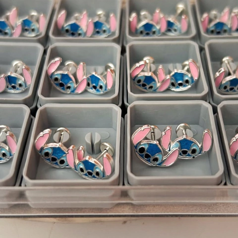 Aros Abridores Stitch en Plata 925 - Modelo AABES003 - comprar online