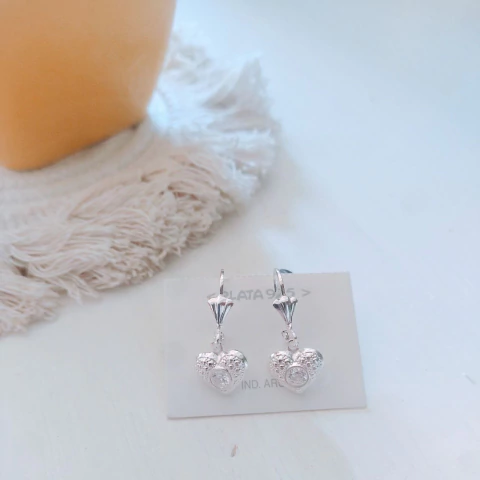 Aro colgante con corazon de plata - Plata 925 - Modelo ABRES103 - comprar online