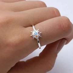 Anillo Flor de Cristal Multicolor - Plata 925 AG - comprar online