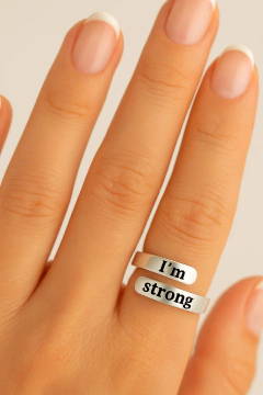 Anillo "Paz y Amor" - Grabado láser personalizado en plata 925 - APD01