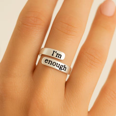 Anillo "Paz y Amor" - Grabado láser personalizado en plata 925 - APD01 - comprar online