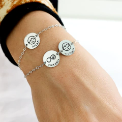 Pulsera Loving con medallas grabadas - PPL01