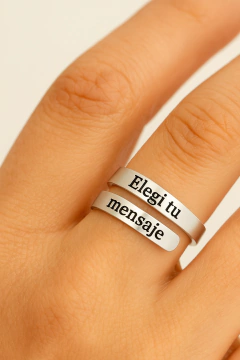 Anillo de plata 925 personalizado - Grabado a láser con tu mensaje - APD01 - Mirame Un Instante
