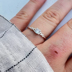 Anillo en plata 925 infinito y Piedra briilante- Modelo ANES006 - comprar online