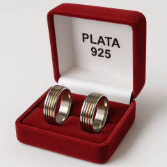 Alianzas Personalizadas en 3 colores de Plata 925 y Oro 18k 6 mm-- AN1999 en internet