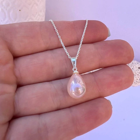 Dije en forma de gota perlada de plata 925 - DIES004 - comprar online