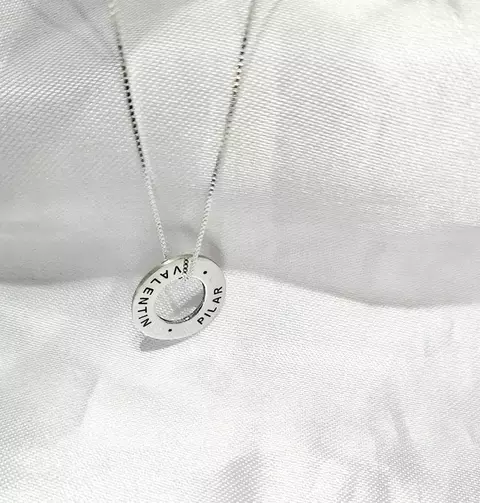 Dije alianza 25mm con grabado laser Personalizado - Plata 925 - DIPA01