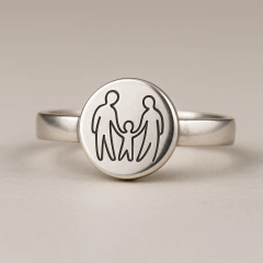 Anillo FAMILY en Plata 925 | Grabado Láser Circular