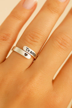Anillo de plata 925 personalizado - Grabado a láser con tu mensaje - APD01 - tienda online