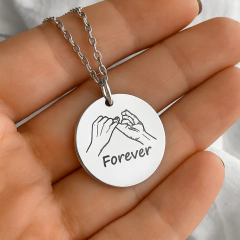 Dije redondo en plata 925 con grabado laser- 20mm - Mirame Un Instante