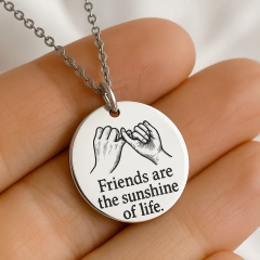 Dije redondo en plata 925 con grabado laser- 20mm en internet