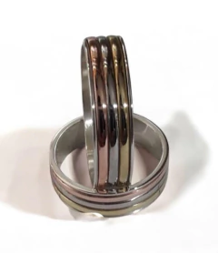 Alianzas Personalizadas en 3 colores de Plata 925 y Oro 18k 6 mm-- AN1999 - Mirame Un Instante