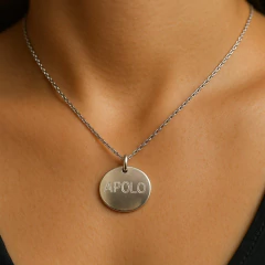 Imagen de Dije redondo en plata 925 con grabado laser- 20mm