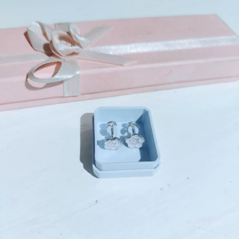 Abridores de Plata 925 Flor Lila Esmaltada