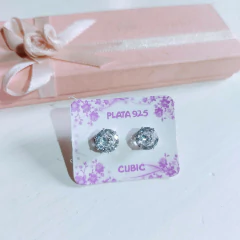 Aros Cubic Cristal de Plata 925