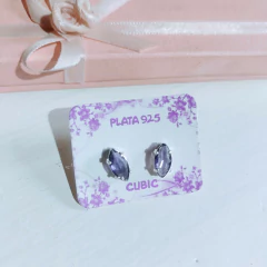 Aros Cubic Violeta de Plata 925