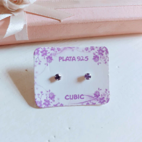 Aros Cubic Violeta de Plata 925 - AC10