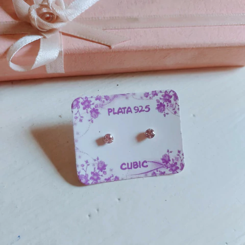 Aros Cubic Rosa de Plata 925 - AC10