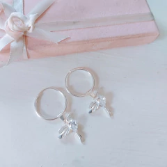 Aros Argolla con Dije Colibri Plata 925