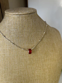 Dije Estilo Pandora Rojo en Plata 925 | Charm Pequeño con Brillo | Compatible con Pulseras