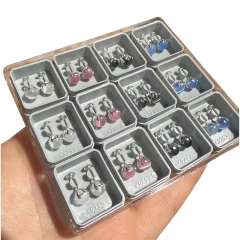 Aros Abridores Perla de Resina - Modelo AAAES011- negro en internet