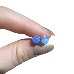 Aros Abridores Perla de Resina - Modelo AAAES011- Celeste - comprar online