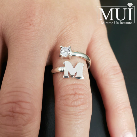 Anillo de Iniciales Personalizado en Plata 925 - Modelo a Medida