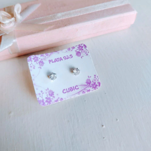 Aros Cubic violeta de Plata 925 AC11 - comprar online