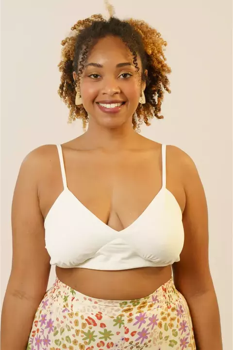 Top malha com pala branco