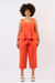 Calça alfaiataria cropped laranja mango