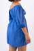 Tunica viscose manga bufante azul luar - loja online